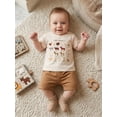thumbnail image 5 of BemeyourBBs Toddler Baby Boys Summer Clothes Newborn Infant Baby Boy Farm Animal Fishing Outfits Animals Fish Letter Print Short Sleeve T-Shirts Elastic Waist Pockets Shorts 2Pcs Set, 5 of 9