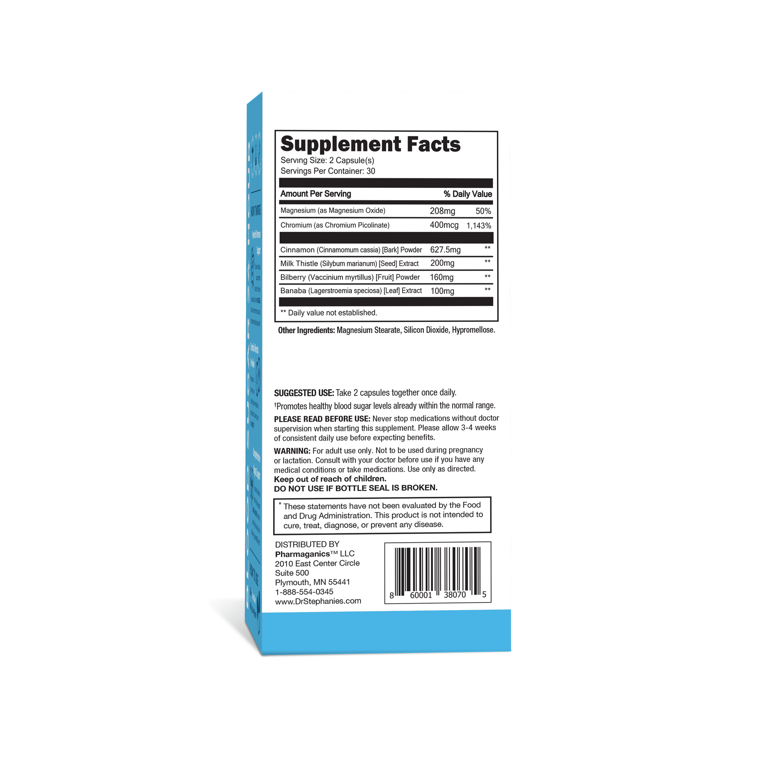 (3 pack) Dr. Stephanie's Blood Sugar 24 Hour Daily Support Supplement - Pancreas Support with Cinnamon
