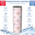 thumbnail image 5 of Pioneer Flower Floral Print Pattern 20oz Skinny Tumbler with Straw & Lid, Double Wall Vacuum Insulated Cup, Leak-Proof, Cup Holder Friendly, Hot 6H Cold 12H, 5 of 6