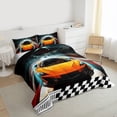thumbnail image 3 of Homewish Racing Car Bedding Comforter Set 2pcs for Female Men Women,Geometric Plaid Grid Twin Comforter Sets Microfiber,Extreme Sport Breathable Bedding Set,Luxury Bedroom Decor,Reversible, 3 of 8