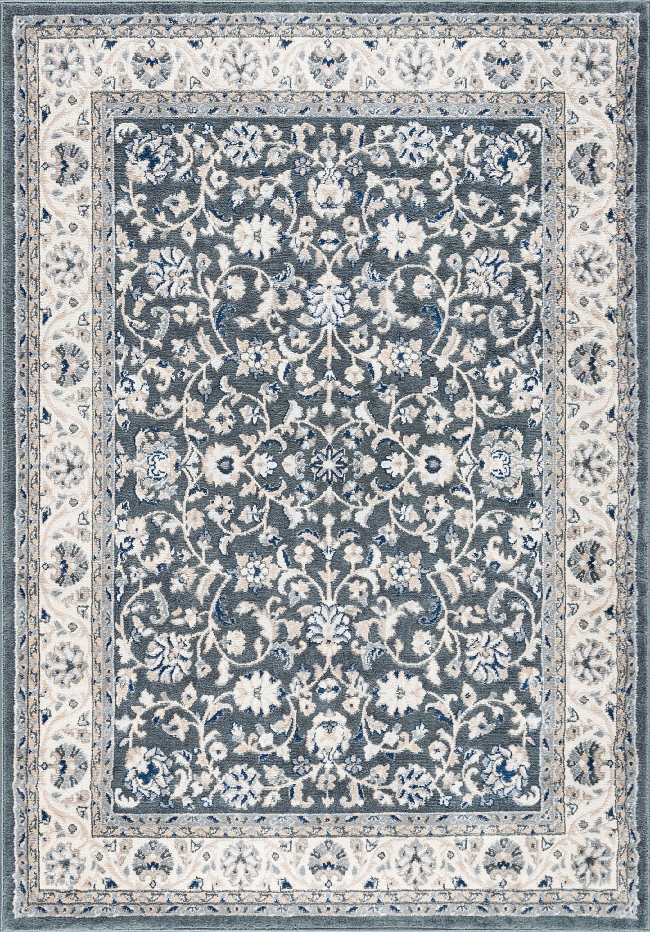 Madison Traditional 9' x 12' Gray Polypropylene Indoor Area Rug