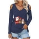 thumbnail image 1 of Camisas de Navidad Para Mujer Tops de Manga Larga Con Cuello en V Impreso Fuera Del Hombro Blusa Suelta Jersey Odeerbi ODB198274, 1 of 8