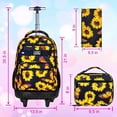 thumbnail image 3 of Mochila con ruedas ZLYERT para niñas y mujeres con lonchera y girasoles, 3 of 8