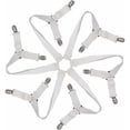 thumbnail image 1 of Tensor elástico para sábanas ajustables, sujetador de sábanas ajustable de 6 vías, sujetadores para sábanas, correa de sujeción ajustable para todos los colchones redondos y cuadrados (blanco), 1 of 5