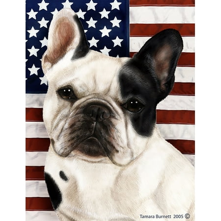 French Bulldog White and Black - Best of Breed  Patriotic II Garden
