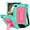 Green, Pink, variant on SOATUTO Case For Onn. 10.4" Tablet Pro 2023 Model: 100110603 Heavy Duty Protective Cover with Kickstand Built in Shoulder Strap Kids Friendly Shell Case Fit for Onn 10.4 inch Tablet Pro- Black+Black