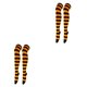 thumbnail image 1 of Qarigey 1 par de medias a rayas, accesorios de vacaciones, medias de vacaciones, ropa de fiesta atractiva, estilo romántico resistente al Naranja/Negro 2piezas, 1 of 6