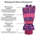thumbnail image 2 of N'Ice Caps Kids Scroll Print Waterproof Thinsulate Ski Winter Snow Gloves - Girls Youth Pink, 2 of 3