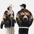 thumbnail image 4 of Rocae Urban Bear With Headphones Breathable Sun Protection Hoodie Quick-Dry Lightweight Long Sleeve Hoodie Unisex Running Sports Shirt-XX-Large, 4 of 7