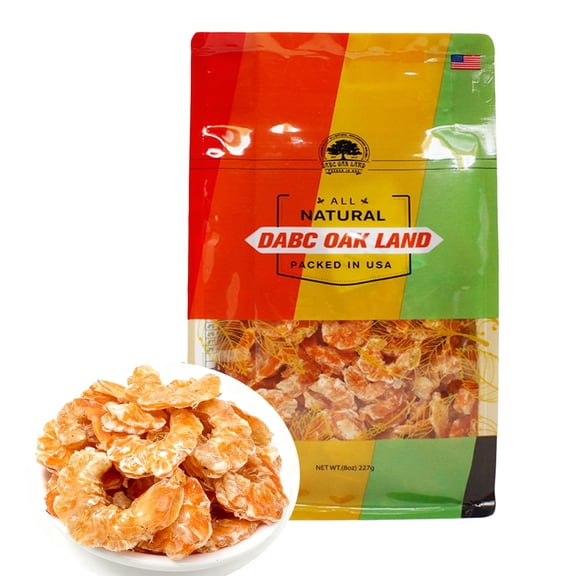 Dried Shrimp Florida Sun Died Shrimp Dried Seafood Fresh-Caught  Dehydrated for Snacks, Seafood Salad, Pad Thai or Soup Medium Large 8OZ/Bag