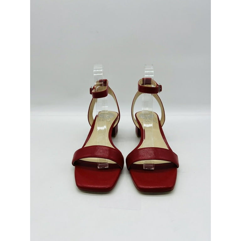 Vince Camuto Women s Jantta Leather Heeled Sandals Razz Red US