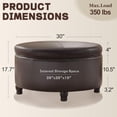 thumbnail image 2 of MIQMICMIK 30-Inch Round Storage Ottoman, Modern Ottoman Coffee Table with Removable Top for Living Room, Bedroom, Office (Brown), 2 of 8