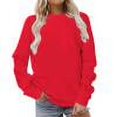 thumbnail image 4 of Admvng Women Sweatshirt Long Sleeves Casual Shirts Color Round Neck Sweatshirt Crewneck Pullover Tunic Tops，Size S-3XL, 4 of 4