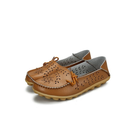 

Woobling Ladies Comfort Hollow Out Moccasins Driving Round Toe Loafers Walking Breathable Slip On Boat Shoes