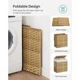 thumbnail image 4 of SONGMICS 110L Double Laundry Hamper with Lid Folding Laundry Basket with 2 Removable Liner Bags & 6 Mesh Bags Clothes Hamper for Laundry Room Natural, 4 of 8