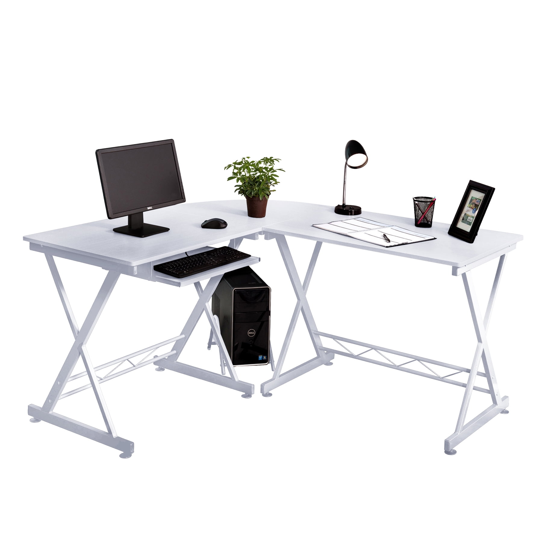 Fineboard Home Office L Shaped Corner Desk White Com