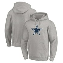 Men's Heather Gray Dallas Cowboys Primary Logo Fitted Pullover Hoodie