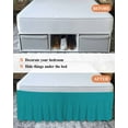 thumbnail image 7 of Teal Bed Skirt Solid Color Bed Skirts California King Size 18 Inch Drop, Wrap Around Dust Ruffle&nbsp;Bedskirt with Adjustable Elastic Belt for Queen Size Beds, 7 of 7
