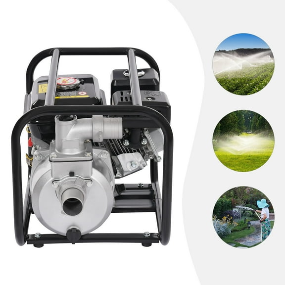 ToppiJoy 2 inch 6.5HP Gasoline Engine Water Pump, 3600rpm 4-Stroke Gas Powered Water Transfer Pump, Portable Gas Powered Water Pump for Garden, Greenhouse, Underground, Water Drainage