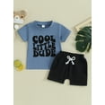 thumbnail image 3 of Yunliwuli Toddler Boy 2 Piece Summer Outfits Round Neck Short Sleeve Letter Print Tops + Elastic Waist Shorts Set Infant Baby Clothes, 3 of 10
