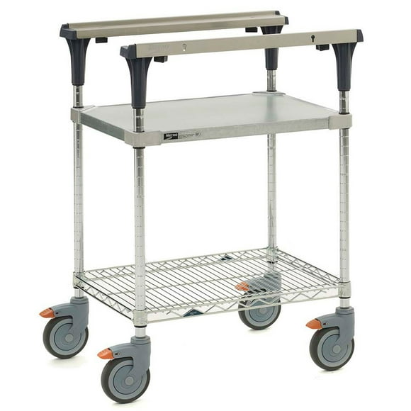 Metro MS1824-FGBR 2 Level Mobile PrepMate® MultiStation w/ Solid/Wire Shelving - 26"L x 19 2/5"W x 39 1/8"H