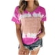 thumbnail image 2 of Fiudx Camisas de Mujer Moda Mujer Causal V-Cuello Impresión Blusa Manga Corta Camiseta Verano Tops, 2 of 5