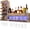 with LED, variant on Wine Rack Wall Mounted Wood,Alcohol Shelf with Bottle Stemware Glass Holder Rustic Whiskey Display Storage with Cork Storage for Home Bar Kitchen Decor (Regular Without LED)