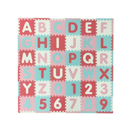 UPC: 0812091033283 | Tadpoles Super-Soft EVA Foam 36 Piece ABC Playmat  Pink & Aqua
