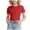 Red, variant on UAMVSH Girls Short Sleeve T Shirts Kids Ribbed Knit Crewneck Basic Tees Comfy Casual Slim Fit Summer Tops 5-16 Years