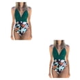 thumbnail image 3 of Traje de baño Advancent de mujer Espalda abierta Acolchado Impreso Verde + Flor negra L, 3 of 6