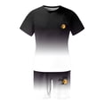 thumbnail image 5 of FUZHIQ Loose Fit Casual Men's Ombre Gradient 2 Piece Outfit Set Sunset Tree Print Short Sleeve T-Shirt & Shorts Summer Beach Holiday Outfit,M, 5 of 5