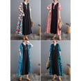 thumbnail image 2 of Vestido suelto de mujer con bolsillos, volantes, cuello en V, manga corta, vestido vintage de vac Romacci Vestido, 2 of 7