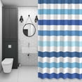 thumbnail image 4 of Ombre Blue White Striped Shower Curtain for Bathroom Decor, Modern Minimalist Abstract Lines Waterproof Fabric Shower Curtain, 36"x72" Set with 12 Hooks, 4 of 9