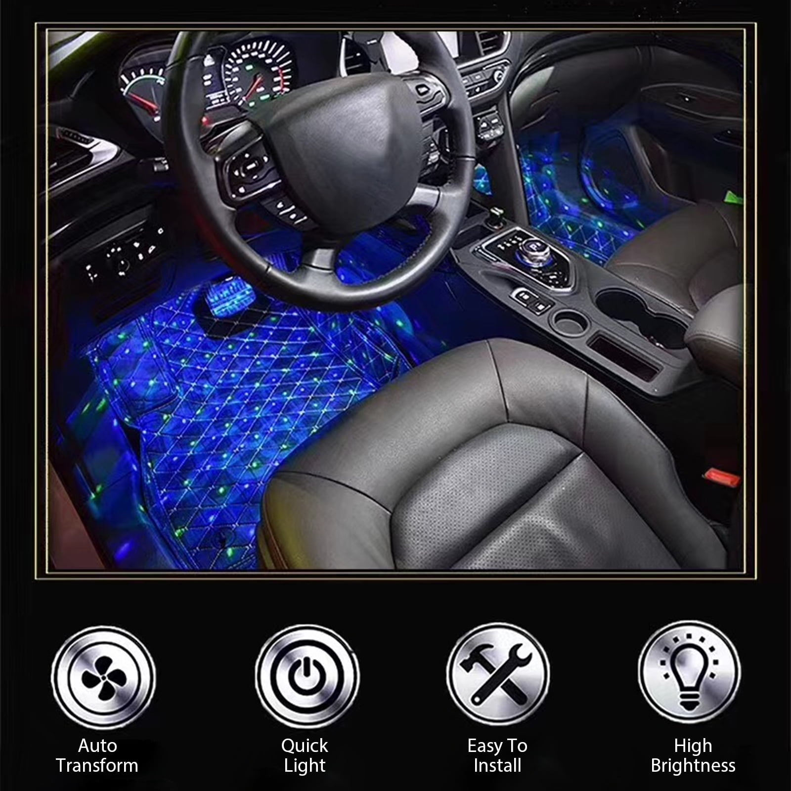 Car Interior LED Light, TSV 4pcs USB LED Interior Car Lights, 7-Color RGB  Atmosphere Light, LED Decoration Light Fits for Car Truck Van SUV 
