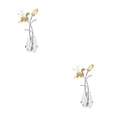 thumbnail image 3 of QualitChoice Crystal Flower Figurine with Silver/Metal Stem Ornament Lucky Bouquets Yellow 2PCS, 3 of 6
