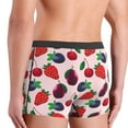 thumbnail image 4 of Men's Boxer Briefs, strawberry Blueberry design Soft Comfy Mens Underwear Boxer Briefs Breathable With Widen Waist, 4 of 7
