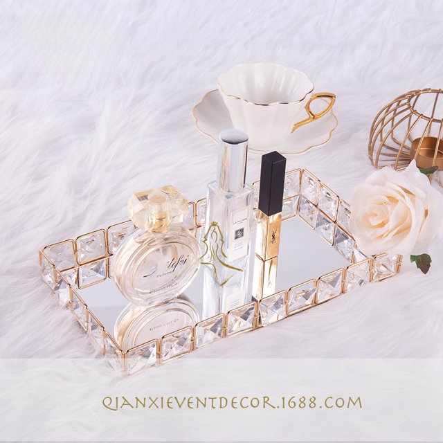 Estante de almacenamiento decorativo para almacenamiento de cosméticos, estilo nórdico, rectangular, para pasillo, bandeja decorativa, adornos