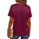 thumbnail image 5 of TaTaai Women's Lightweight Satin Shirt Short Sleeve V-Neck Button-Down Pocket Casual Office Blouse Sheen Fabric Top Gift, 5 of 8
