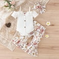 thumbnail image 3 of Ketyyh-chn99 Baby Girl Clothes Baby Girl Clothes Outfit Toddler Infant Clothing Ruffle Top Pants Sets Gifts Outfits for Little Girls White,6-9 Months, 3 of 5
