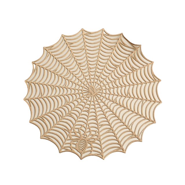 LCXmlly Anti scald Placemat Heat Resistant Non slip Spider Web Dining Table Mat Hollow, Waterproof PVC for Dishwasher Safe