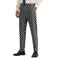thumbnail image 4 of INSPIRE CHIC Polka Dots Dress Pants for Men's Big and Tall Flat Front Printed Trousers 34 Black, 4 of 4