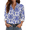 Navy-Floral, variant on Womens Button Down Shirts Boho Floral Printed Long Sleeve Blouses Business Work Shirt Dressy Casual Loose Tops