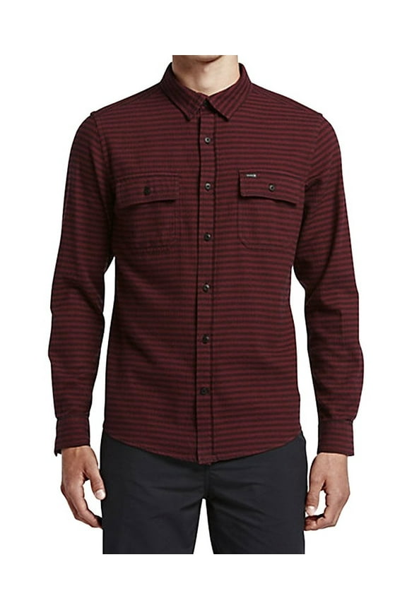 NEW Maroon Red Mens Size XL Foley Stripe Button Down Shirt