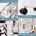 thumbnail image 5 of 5 Tier Rolling Utility Cart Multi-Functional Movable Storage Book Shelves with Lockable Casters for Study Office Kitchen Classroom, White, 5 of 9