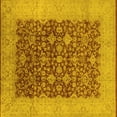 thumbnail image 1 of Ahgly Company Machine Washable Indoor Square Oriental Yellow Industrial Area Rugs, 4' Square, 1 of 4