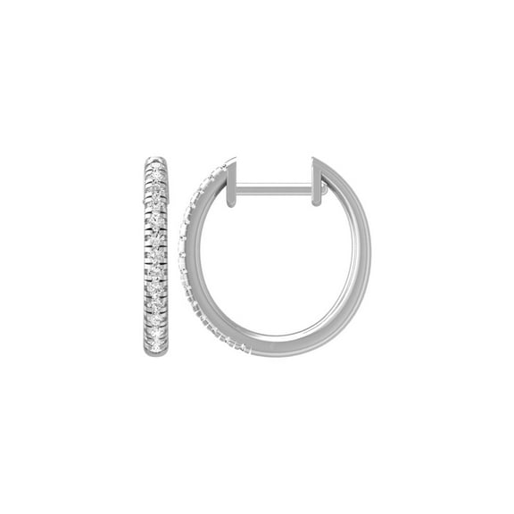 ARAIYA FINE JEWELRY Sterling Silver Round Lab-Grown Diamond Hoop Earrings (1/5 cttw, VS1 Clarity, D-E Color)