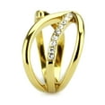 thumbnail image 4 of IP Gold(Ion Plating) Stainless Steel Ring with Top Grade Crystal in Clear for Women Clear Stone Color Style TK3710 Size 9, 4 of 6