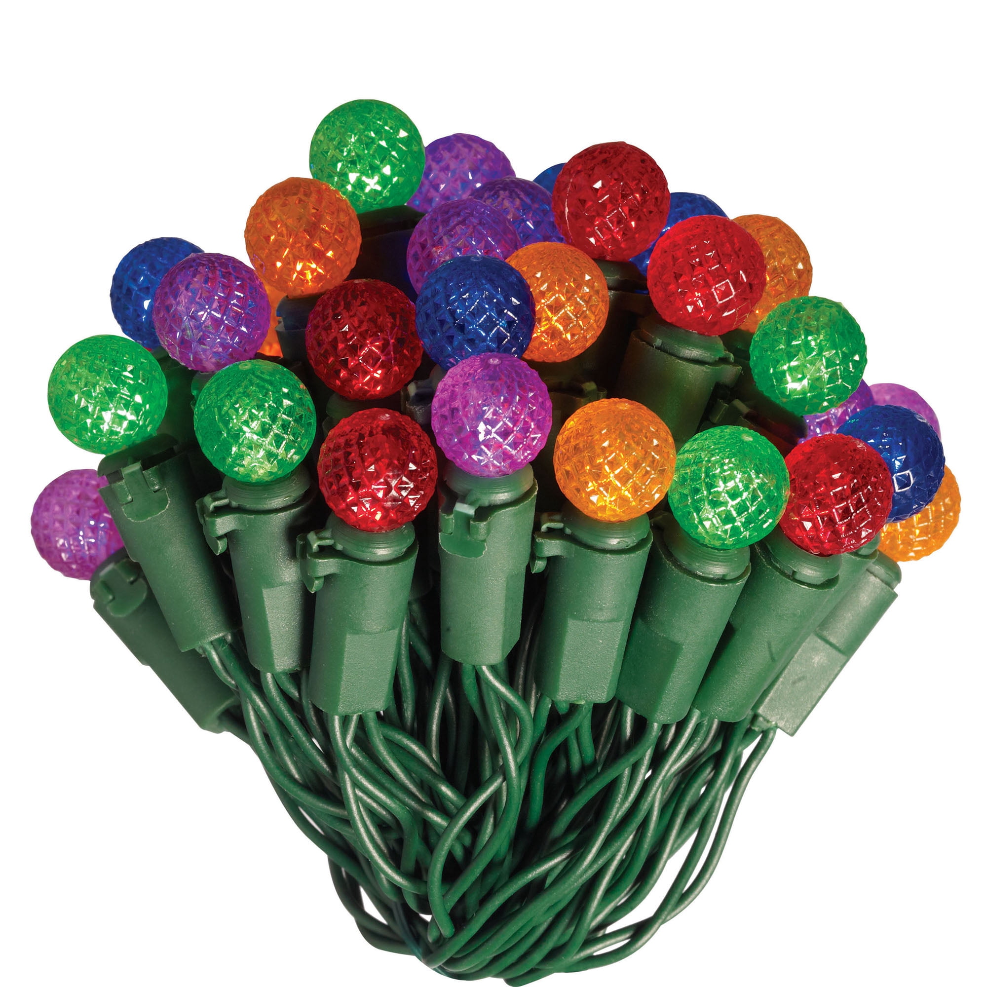 Indoor/Outdoor Battery-Operated 8-Function G12 Christmas String Lights, Multicolor, 12.5', by Holiday Time