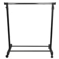 thumbnail image 3 of Single Rail Adjustable Rolling Garment and Wardrobe Organizing Rack, Black, 3 of 6