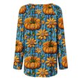 thumbnail image 4 of VKOYWKM Womens Tops Thanksgiving Shirts Pumpkin Print Long Sleeve Fall T-Shirt Thankful Crew Neck Blessed Tunic Tops, 4 of 5